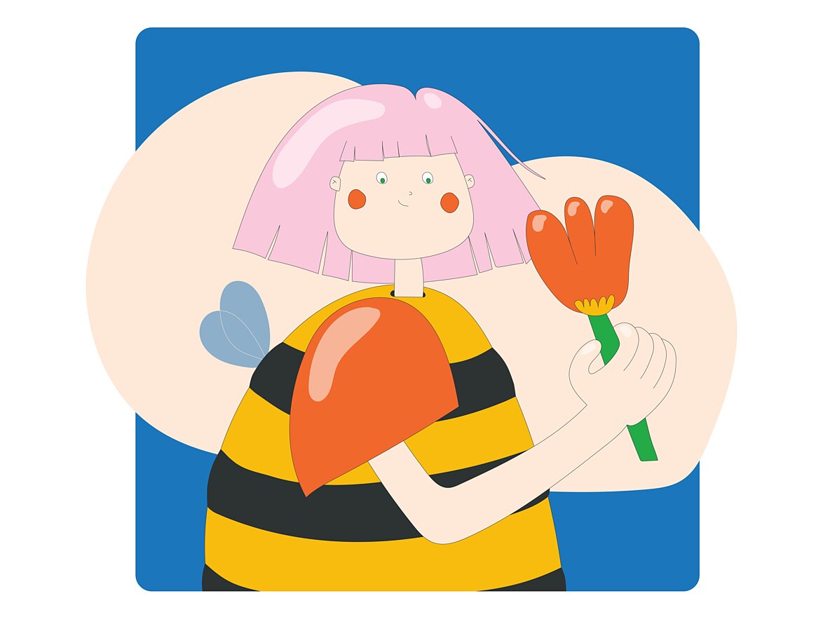Bee girl illustration