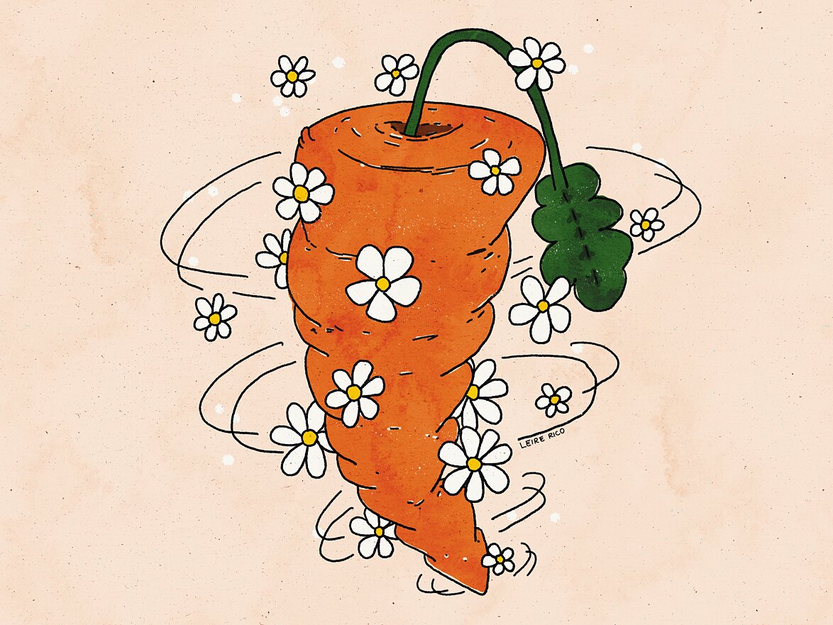 Dancing carrot illustration