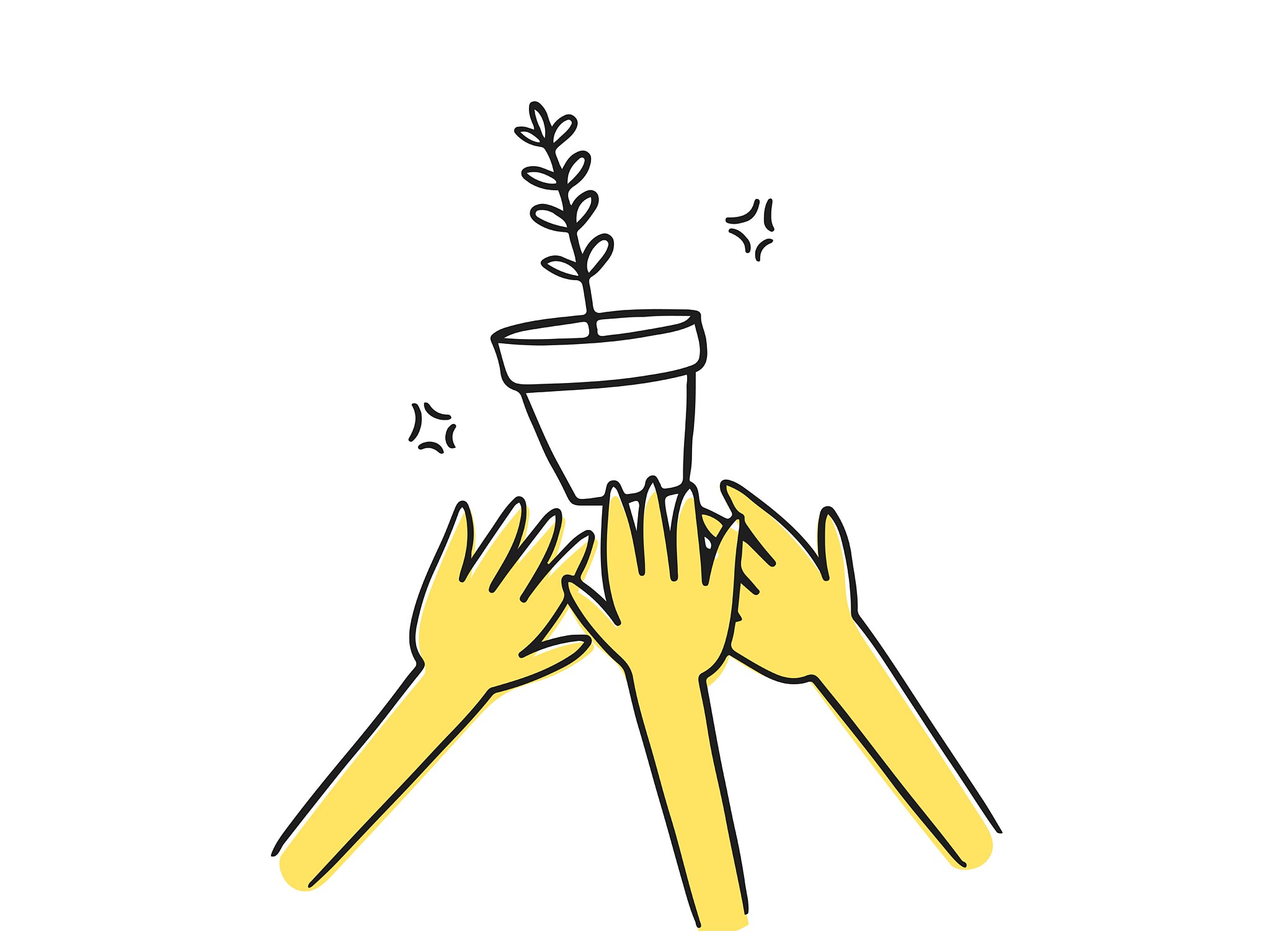 Plantgy all hands illustration