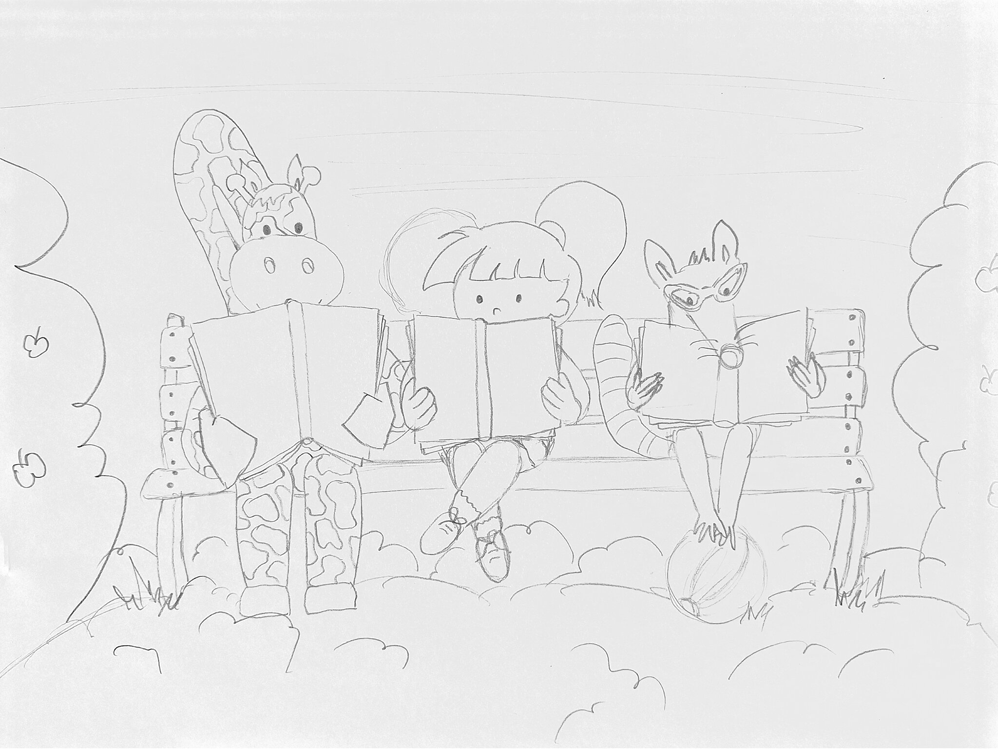 Hand-drawn initial sketch.