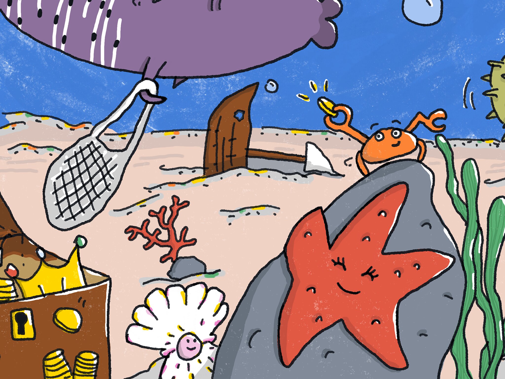 Starfish and some friends.