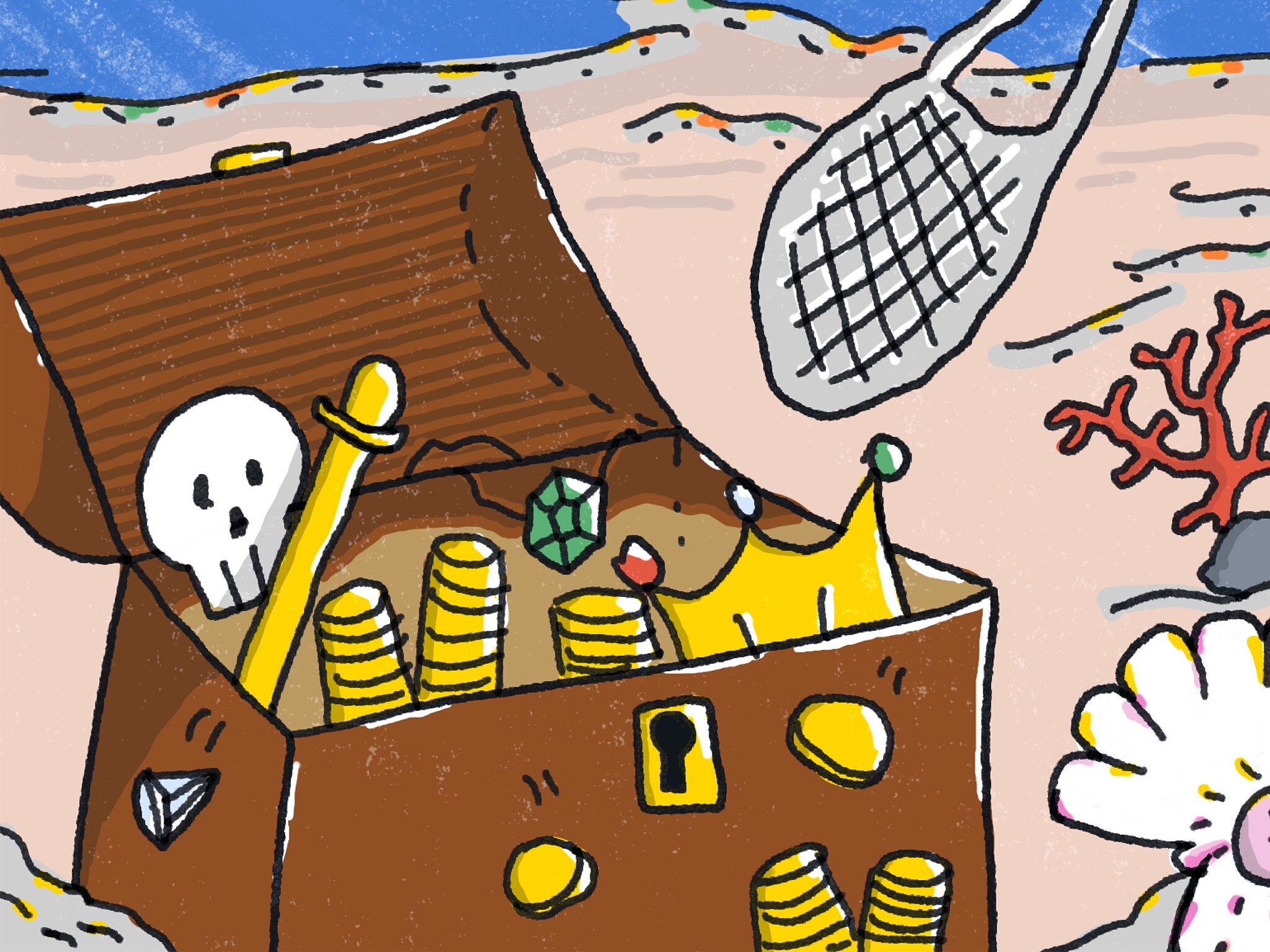 Treasure chest details.