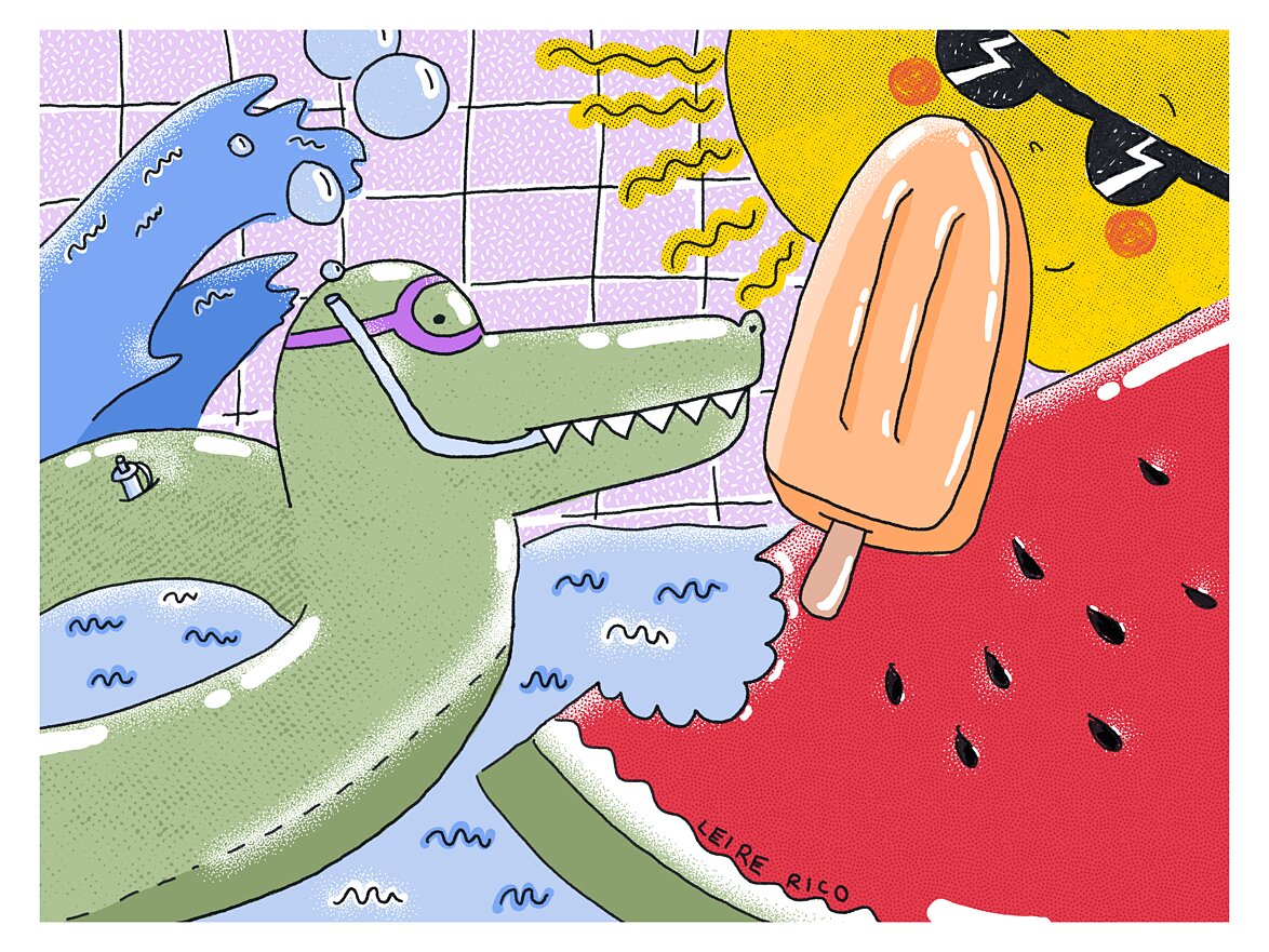 Summer postcard illustration