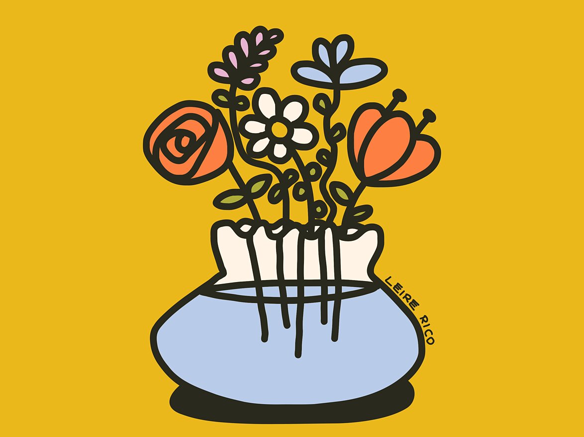 Vase with flowers illustration